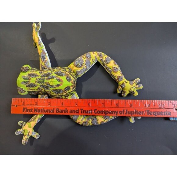 Russ Berrie & co frog plush spotted green brown realistic 9" stuffed animal toy - Picture 6 of 7